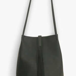 Lucky Brand Black Bag with Tassel leather tote shoulder bag